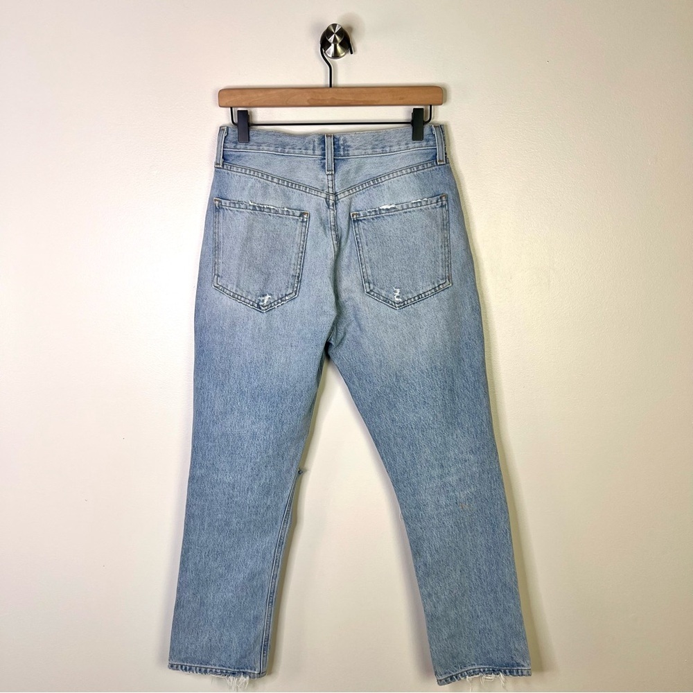 AGOLDE Riley High Rise Straight Crop Distressed Jeans - Picture 10 of 16